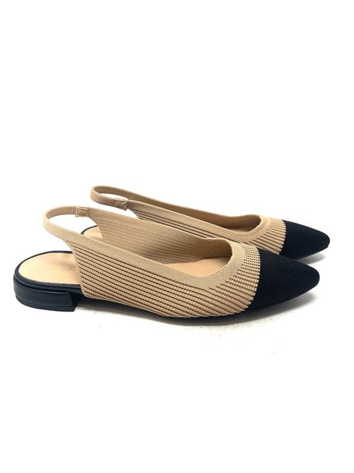 Slingback donna in tessuto bicolore IL LACCIO | 521T189MAGLIANERONATURALE